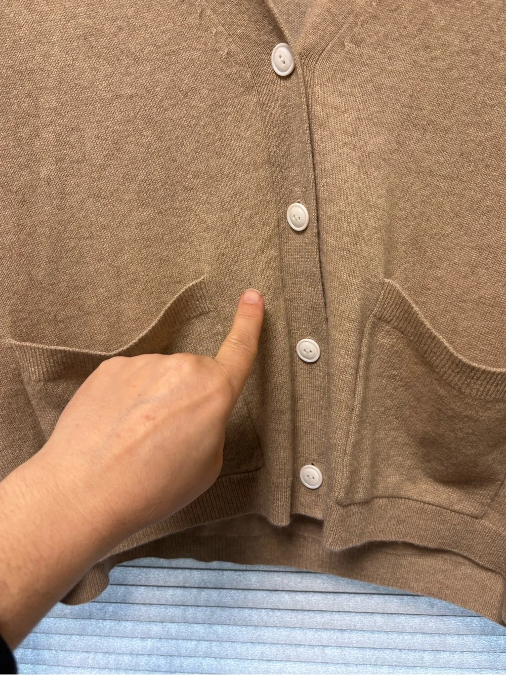 Jcrew Women’s 100% Cashmere Camel V-Neck Button Cardigan Sweater